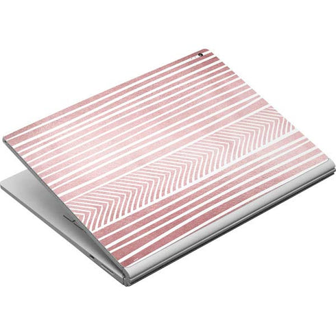 Pink and White Stripes Surface Book Skin